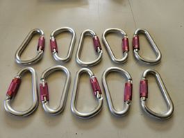 10 Karabiner Kletterkarabiner Set Aluminium gebraucht