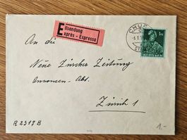 schöne Ganzsache Eilsendung Chur 1959 für 1.--