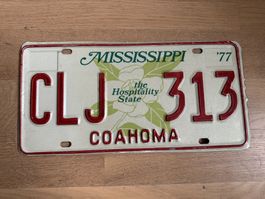 Autokennzeichen Nummerschild Mississippi USA