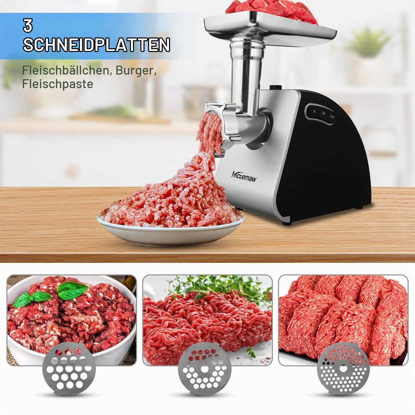 Appareils de cuisine: Fleischwolf Hackfleischmaschine Edelstahl mit Aufsätzen – Neuf avec emballage d'origine à Zürich par NovaDen 1
