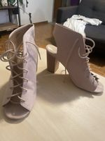 Sandales à talons lacées roses poudré, taille 40,