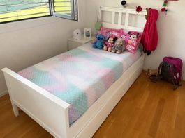 Letto singolo IKEA con cassetti bianco usato
