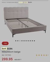 Bett ALBA 160×200 inkl. Lattenrost  wie neu  200 CHF VB