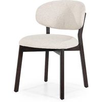 Polsterstuhl Moon Stoff beige Eichenholz braun