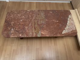 Couchtisch Marmorplatte Holzgestell rechteckig 