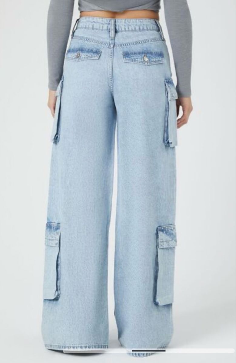 Jeans: Trendy Cargo Jeans, Gr. 44, Hellblau – Nuovo e nell'imballaggio originale da Bassersdorf venduto da BarbarasBoutique 2