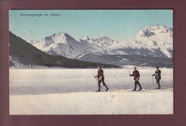BERNINAGRUPPE im Winter - Skifahrer - 1912