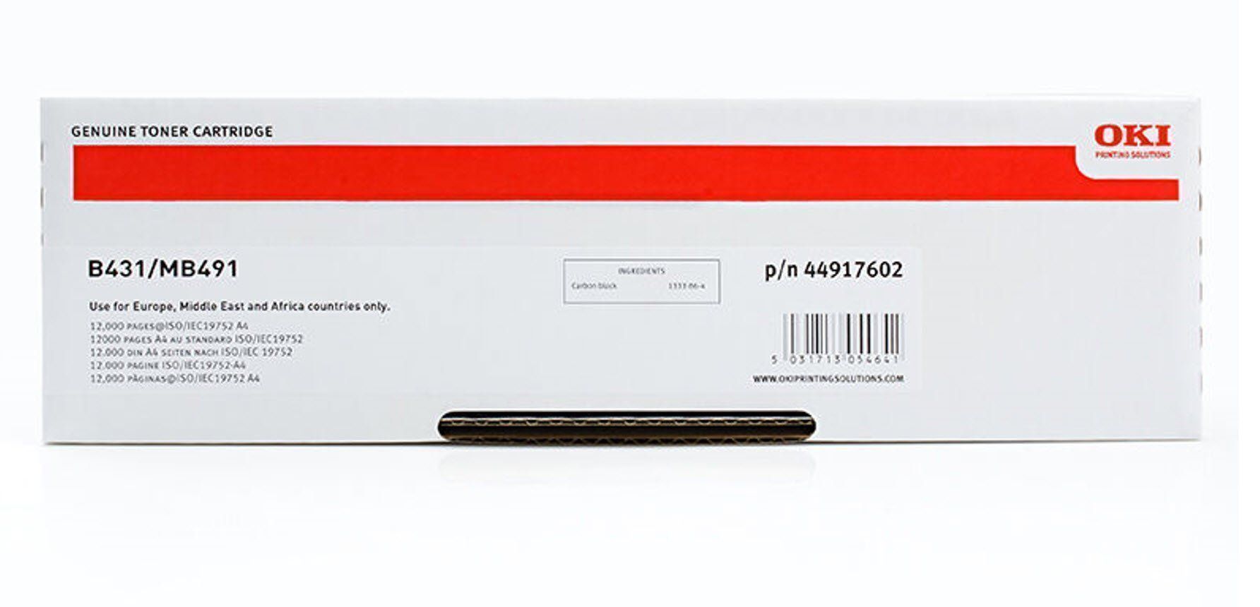 Oki Druckerpatronen & Toner: OKI B431, MB491 Extra High Capacity black Toner, 44917602 – Neu und originalverpackt aus Glattbrugg von copytron 1