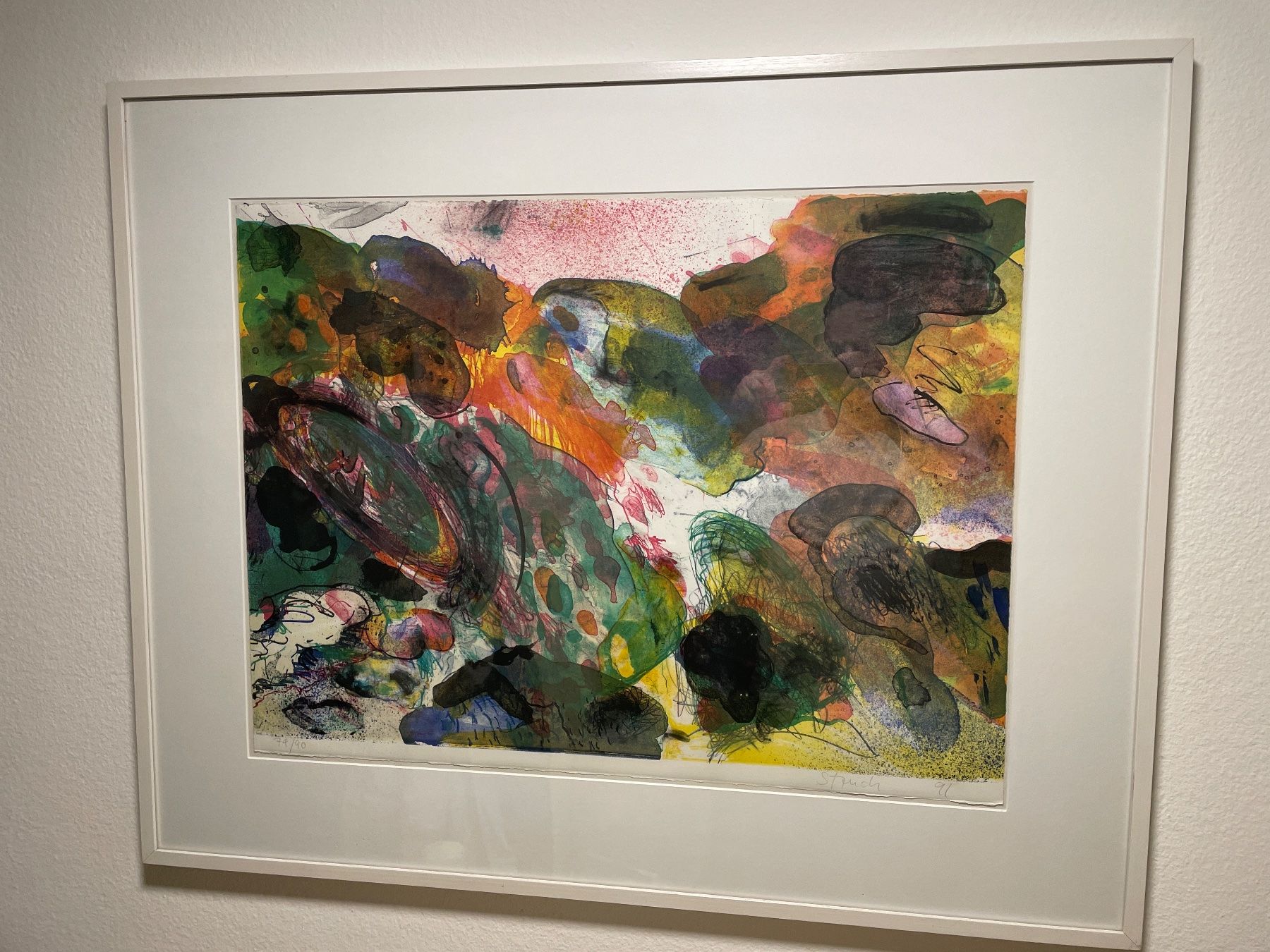Dipinti: Abstrakte Kunst Lithographie gerahmt – Usato da Volketswil venduto da eris2015 1