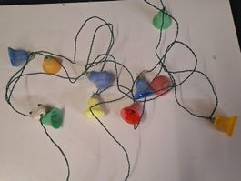 Vintage elektrische Glöckchen-Girlande Kunststoff m.Glitzer