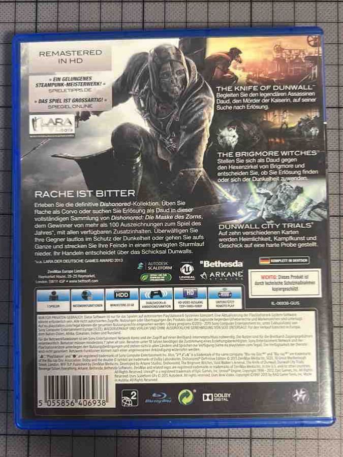 Spiele: Dishonored Definitive Edition PS4 – Gebraucht aus Rombach von 2freet 1