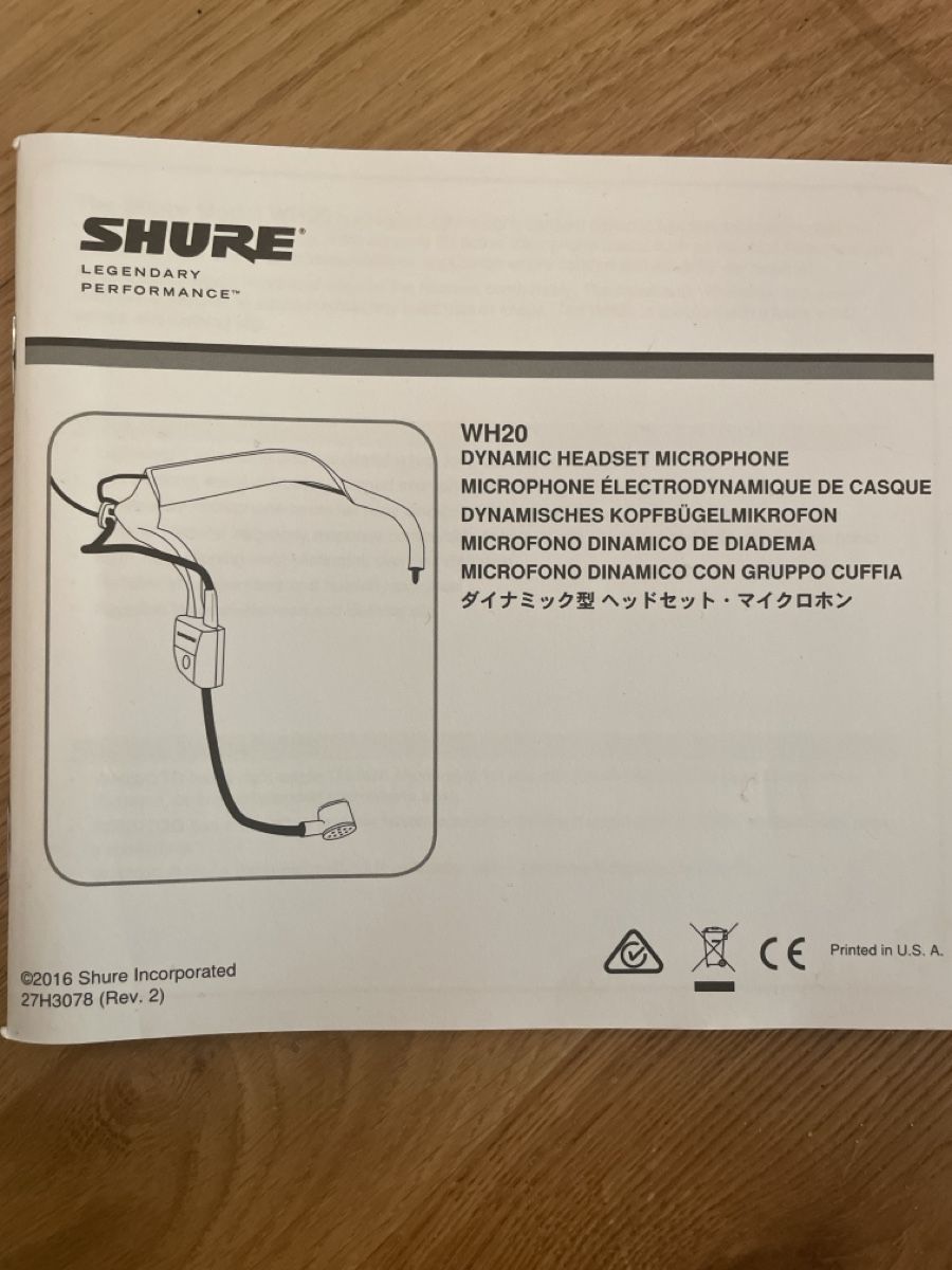 Shure Microfoni: Shure WH20 Dynamic Headset Microphone – Usato da Grasswil venduto da lapscha86 2