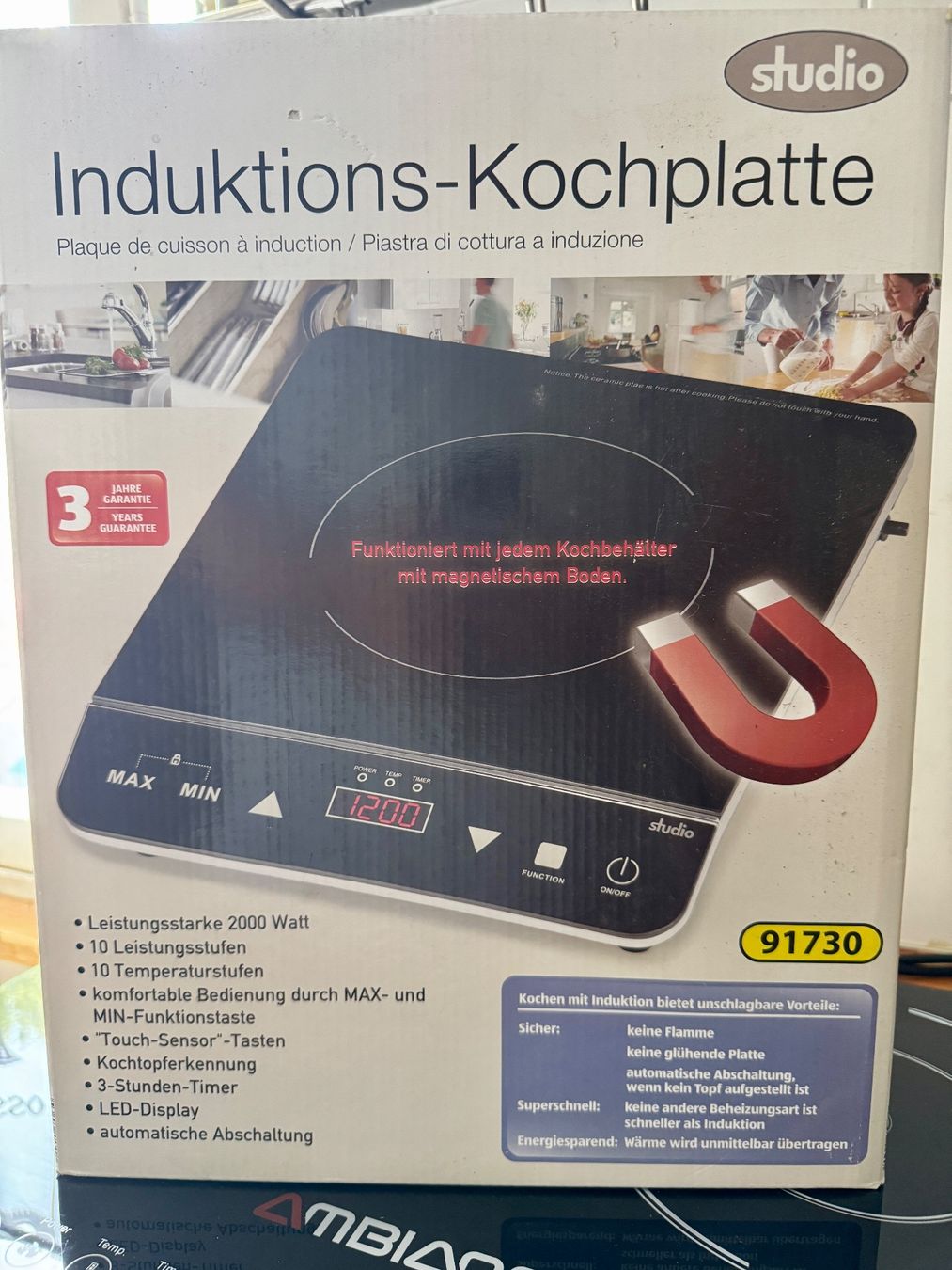 Piatti di portata: Studio Induktionskochplatte – Nuovo e nell'imballaggio originale da Rüti ZH venduto da Eraymueller