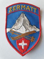 Vintage Badge Wappen ZERMATT Berg Ski ST. GALLER STICKEREI