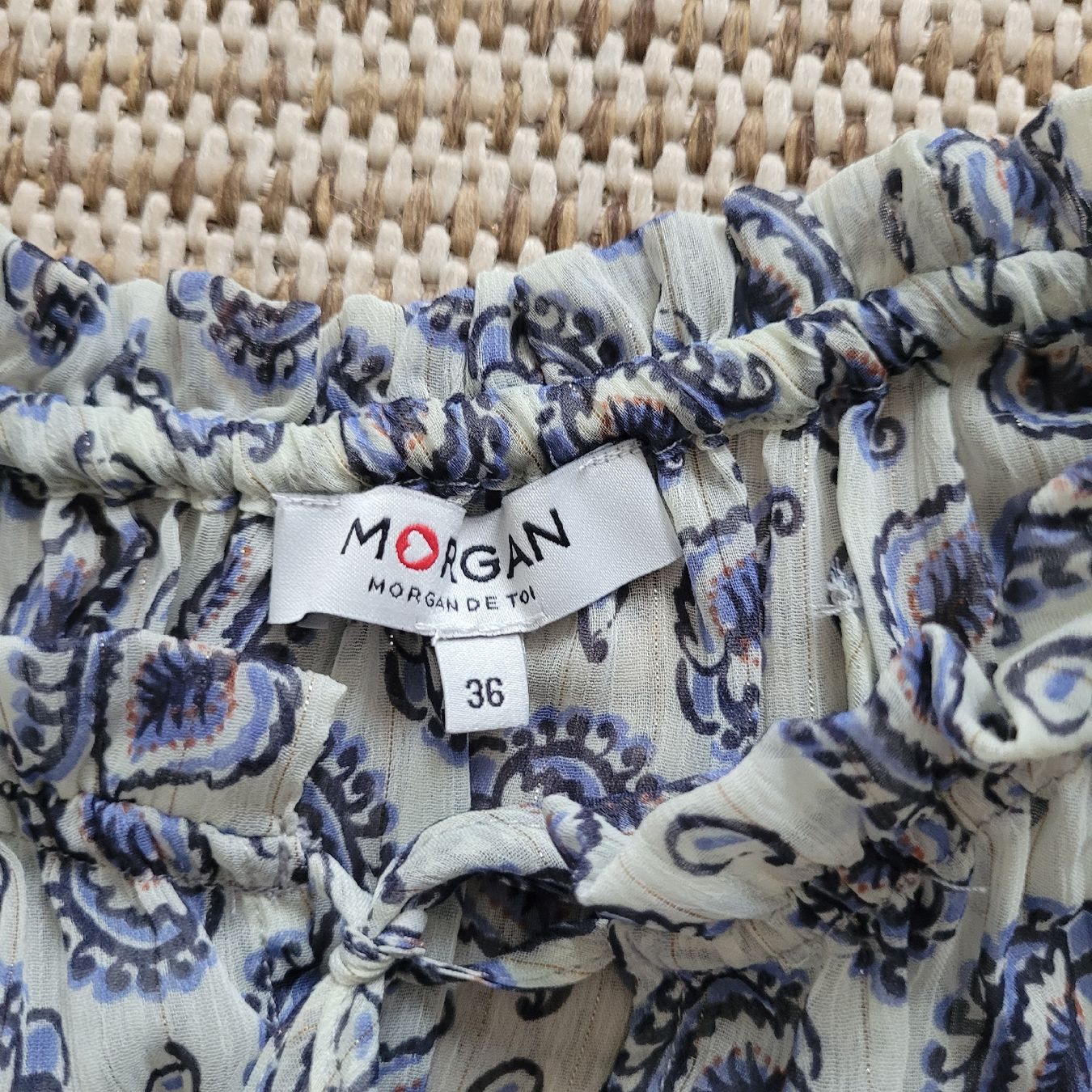 Morgan Top: MORGAN Haut, taille 36,  imprimé bleu – Nuovo (secondo la descrizione) da Genève venduto da Tanaa_12 3
