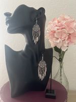 Boho Ohrringe Traumfänger Federn Perlen