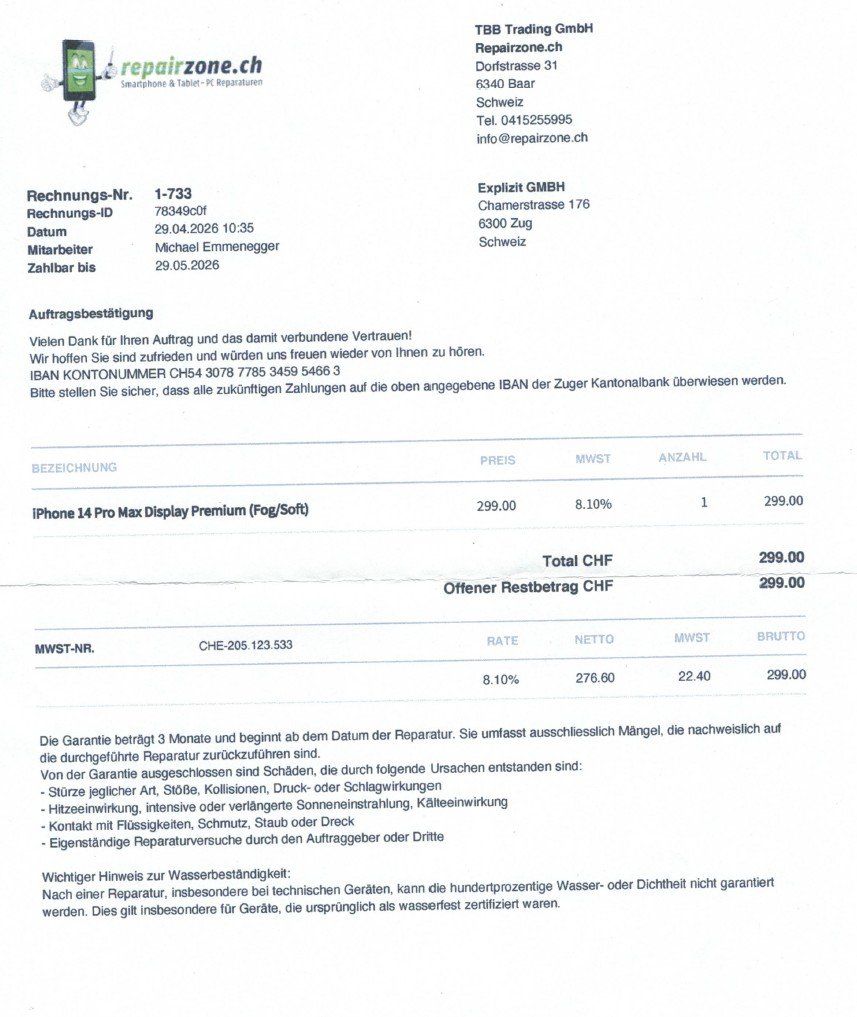 Apple Handys / Smartphones: Iphone 14 PRO Max – Gebraucht aus Obfelden von duerr08 4