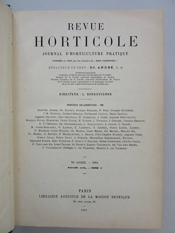Libri: Revue horticole, 1904, 76ème année – Usato da Chernex venduto da Nouveaunom 1