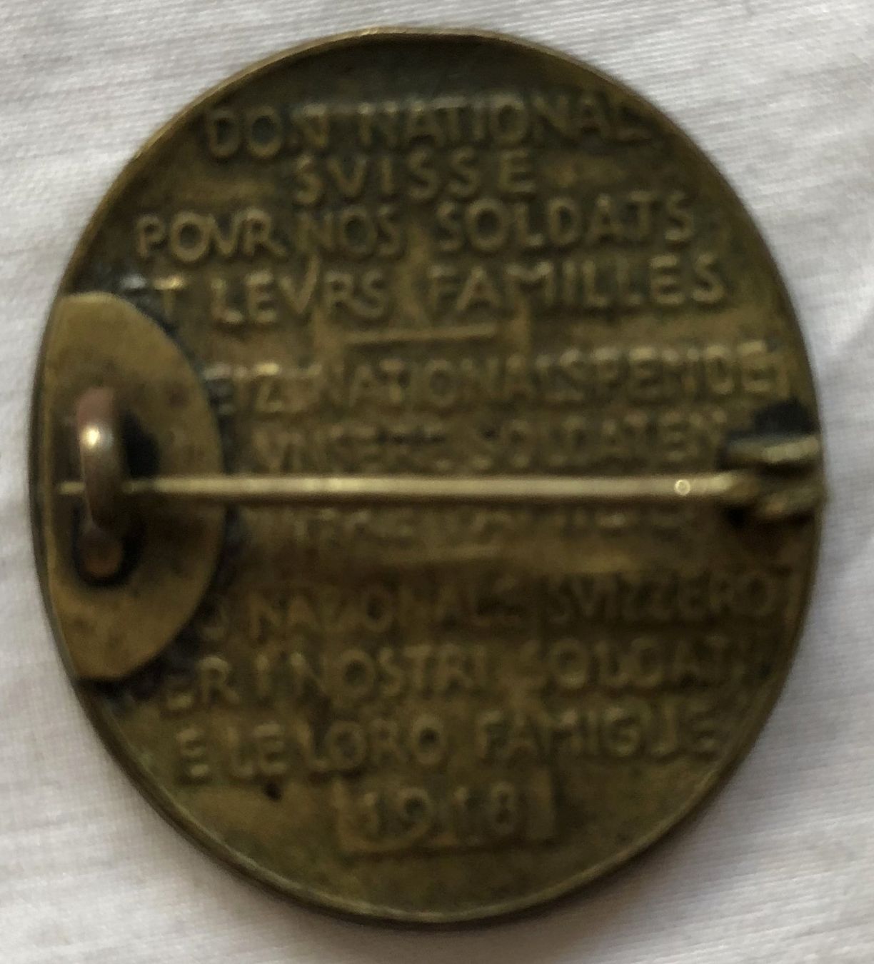 Schweizer Armee Placchette & Badge: Abzeichen - Schweizerische Nationalspende - 1918 – Usato da Schaffhausen venduto da durruti 1
