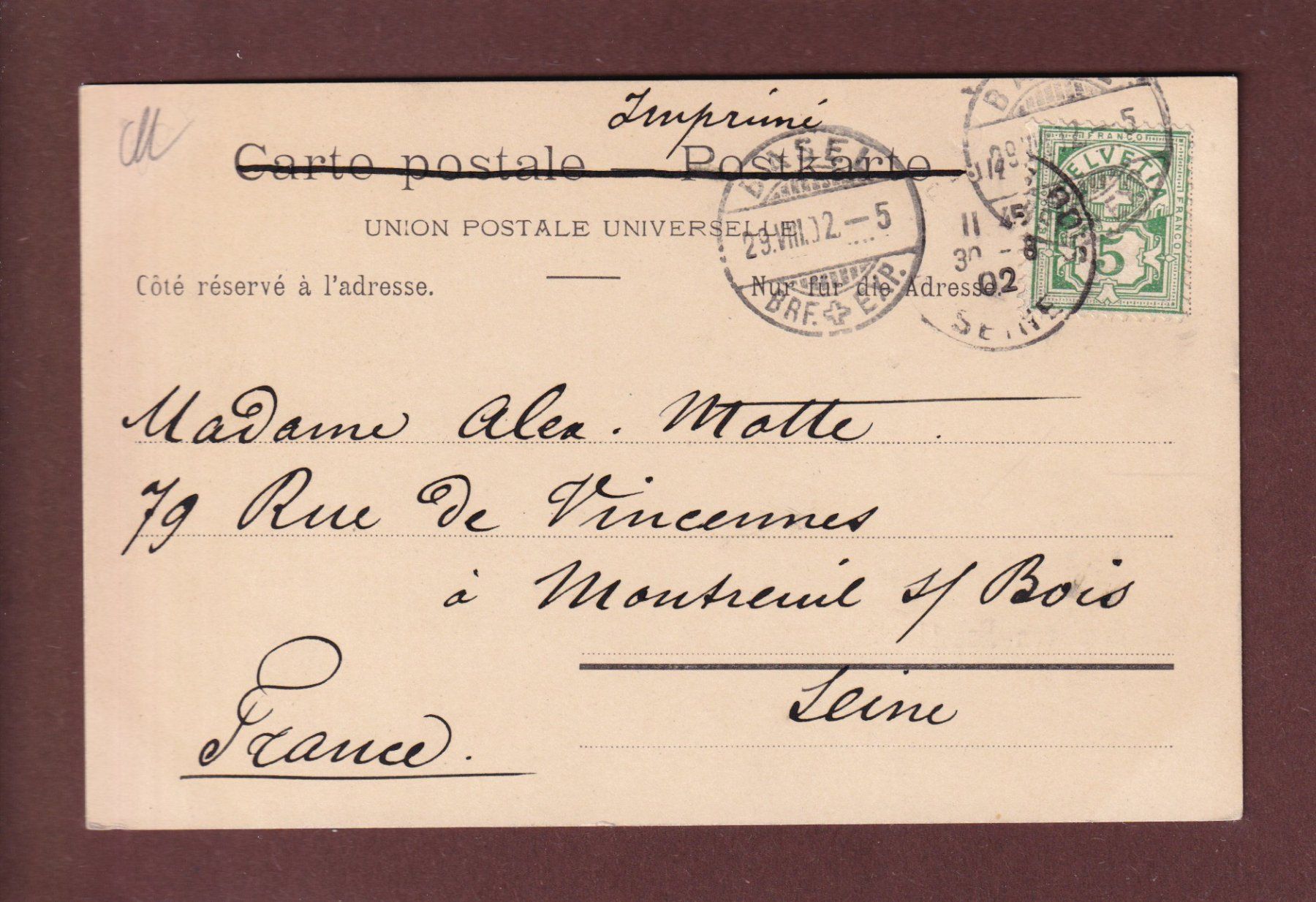 Cartoline postali: Gruss von BASEL - 1902 CPN – Usato da Pully venduto da nicecards 1