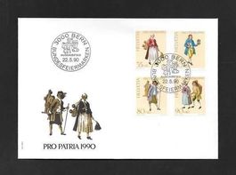 FDC Pro Patria Serie 1990; B227-B230 ET 22.5.1990