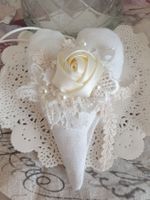Geschenk Herz Vintage Spitze Muttertag Hochzeit Stoffherz
