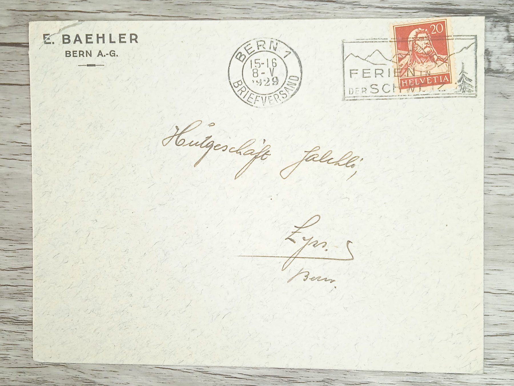 Tutti i francobolli: TR20 Enveloppe + Timbre Suisse 1929 – Usato da Cousset venduto da Patrick_Collections