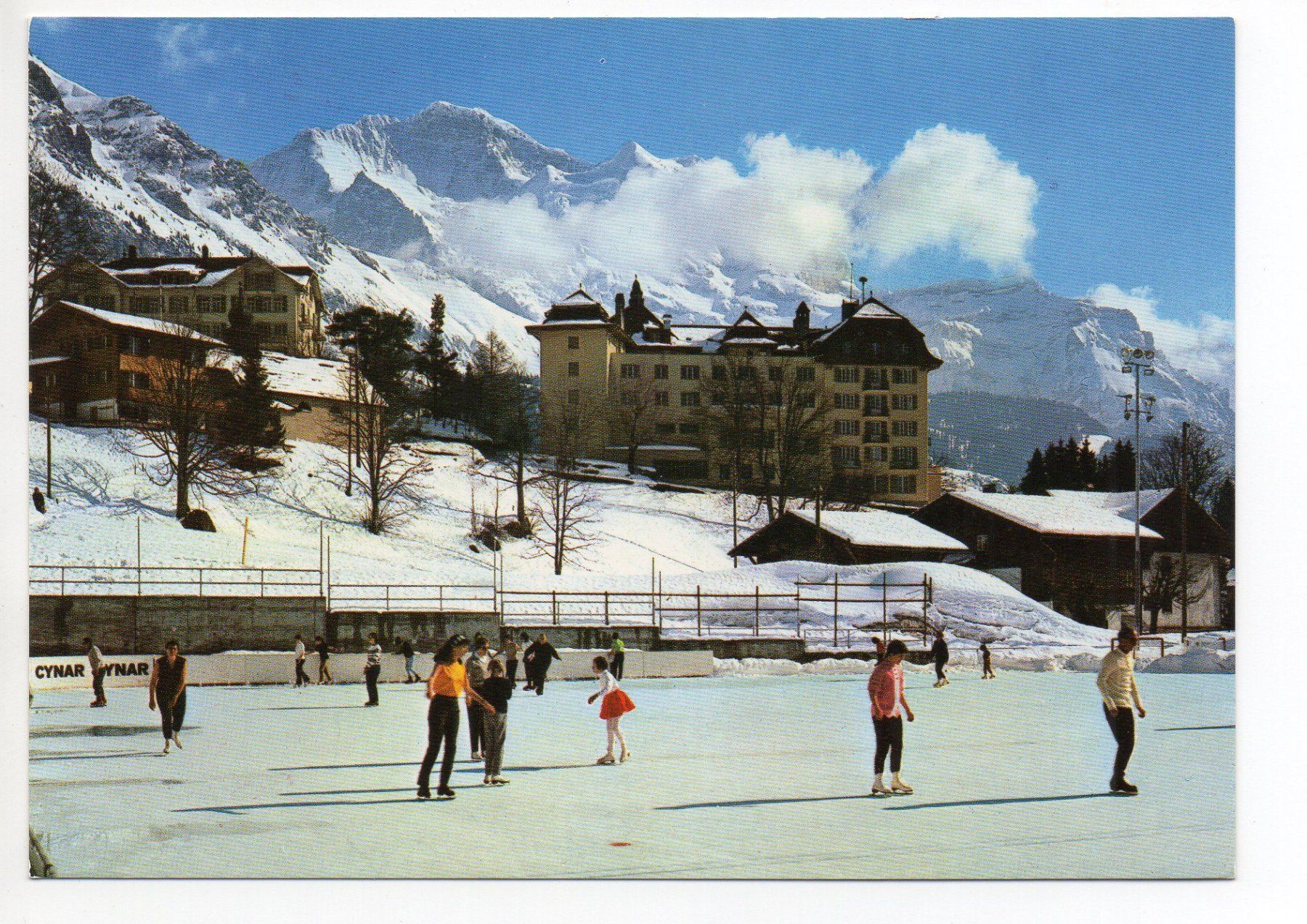 Cartoline postali: WENGEN Kunsteisbahn, Jungfrau – Nuovo (secondo la descrizione) da Jona venduto da philajona