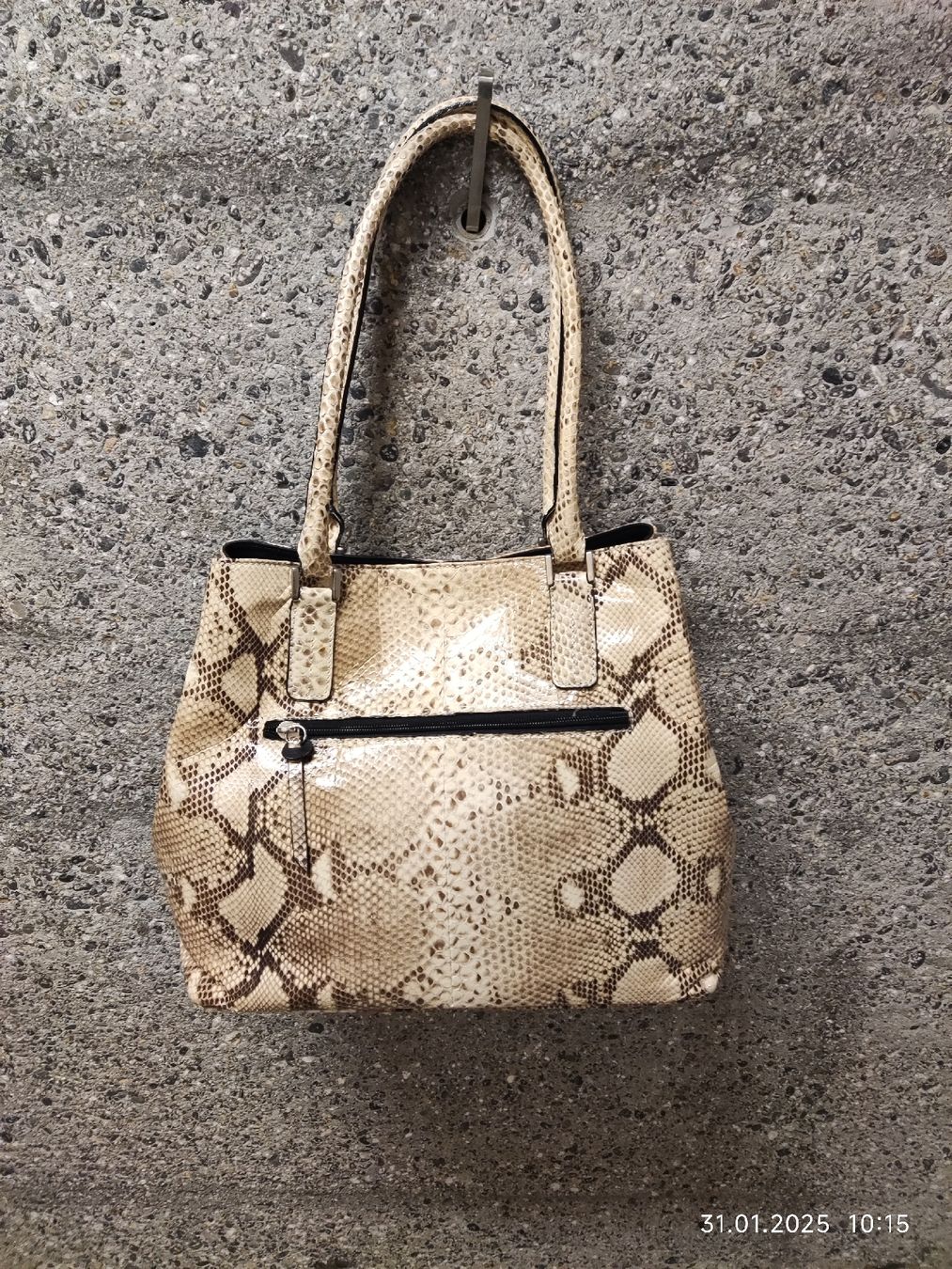 Borse da donna: Neue Schicke  Handtasche Python Muster beige Leder – Nuovo (secondo la descrizione) da Wettswil venduto da Chateauxfoto 4