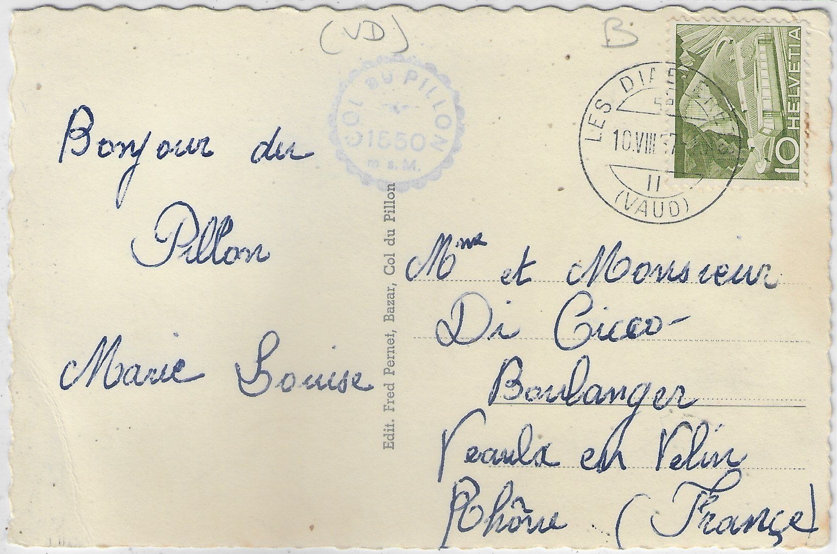 Cartoline postali: Col de Pillon - Restaurant – Usato da Ettingen venduto da Kartenplanet 1