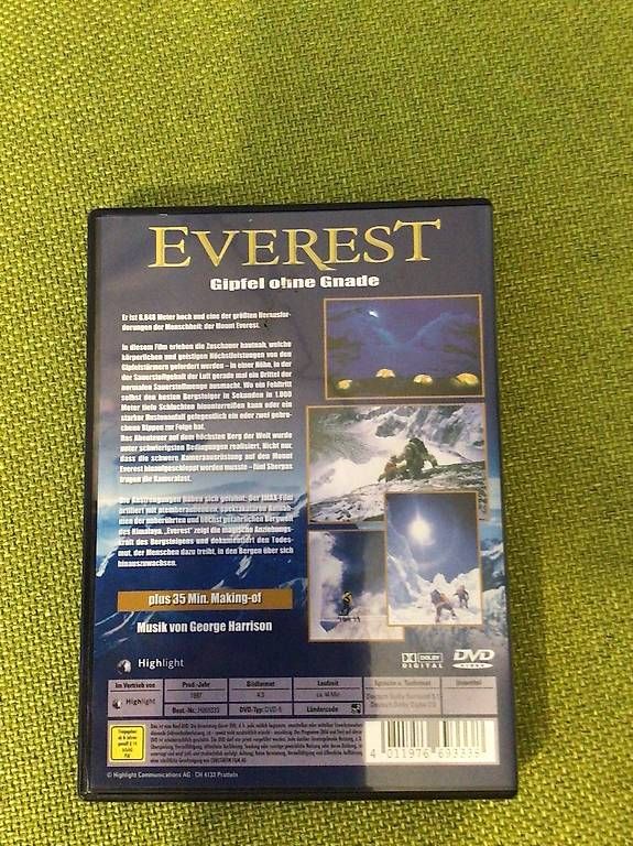 Alle DVDs: DVD Everest Gipfel ohne Gnade – Gebraucht aus Zimmerwald von wuff81 1