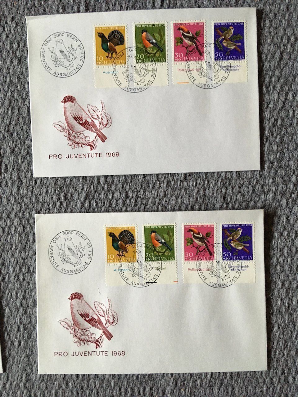 Tutti i francobolli: Pro Juventute 1968 mit Vogelnamen FDC – Usato da Nesslau venduto da andi_hon 3