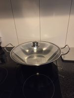WMF Wok Macao 36cm Edelstahl mit Glasdeckel & Gitter