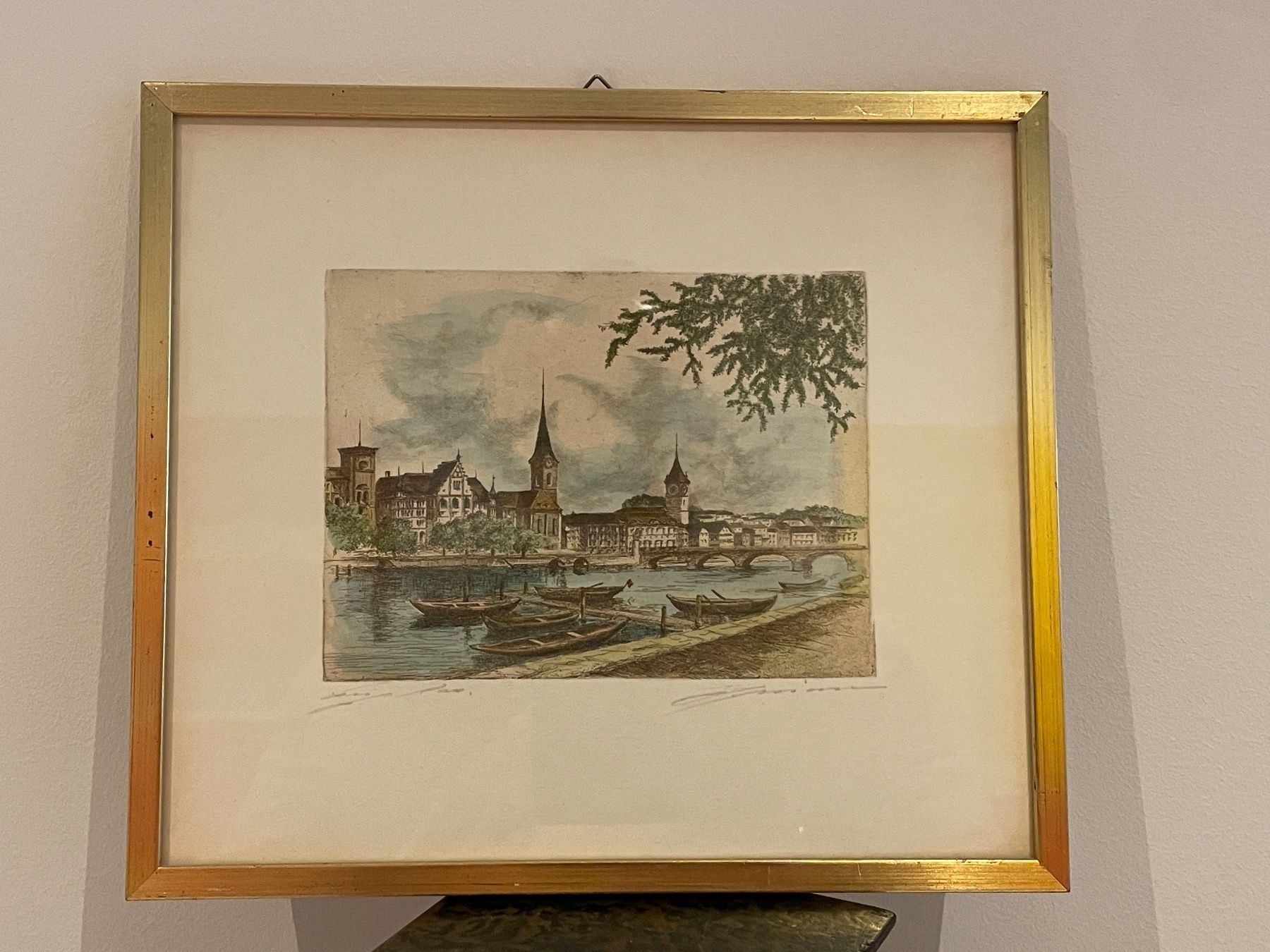 Foto & Immagini: Originale Radierung Zürich mit Rahmen – Usato da Volketswil venduto da rubin74