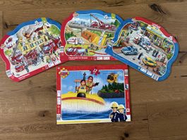 4 Playland Puzzles Feuerwehr, Sam, Unfall, Löscheinsatz