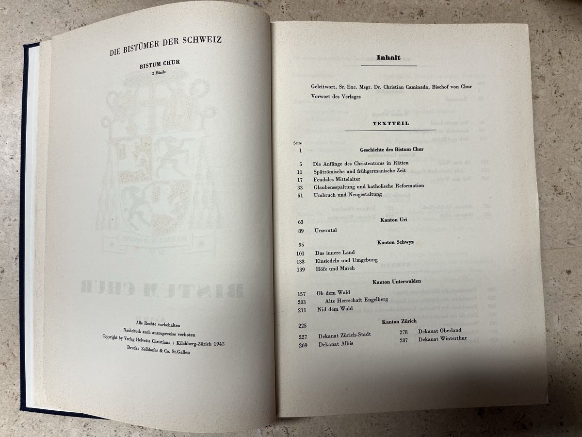 Libri: Bistum Chur Band 2 1942 – Usato da Beinwil am See venduto da drenirb 1
