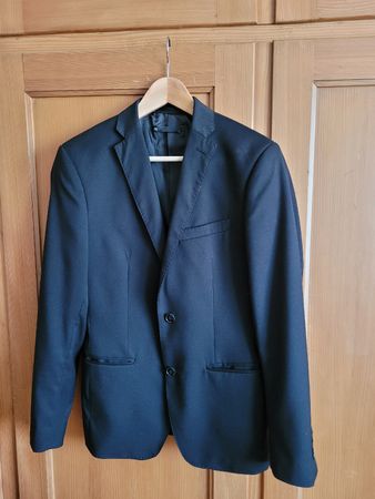 Schwarzer Slim Fit Anzug-Sakko Gr. S