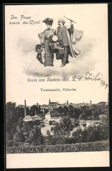 Ansichtskarten: Bautzen, Totalansicht, Südseite mit See – Gebraucht aus Berlin von bartko-reher