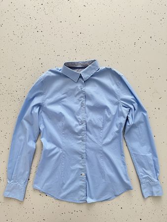 Damen Bluse Ganesh hellblau langarm Grösse S klassisch