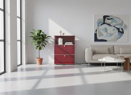 USM Haller Regal 1x3 Rubinrot / Neu (mit A Gestänge)
