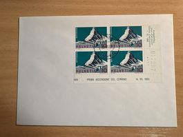 Schweizer Briefmarken: 4er Block Matterhorn, 1965, Top Zu...