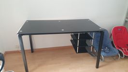 Bürotisch Glas Schwarz