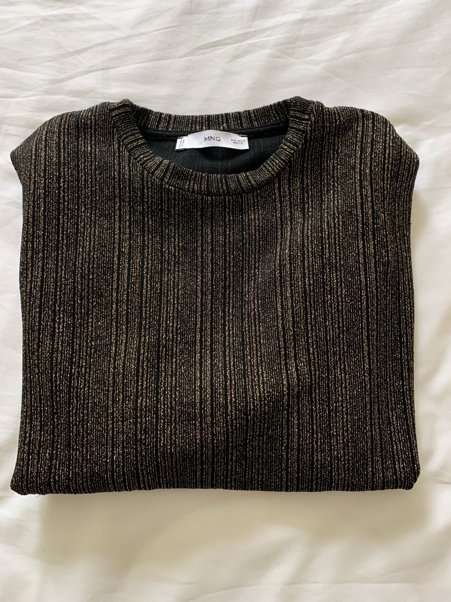 Mango Top: Pull neuf noir et doré taille S – Nuovo e nell'imballaggio originale da Gland venduto da TallyEva 4