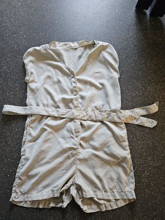 MNG Jumpsuit Kurz Gr. L Sommerlich Lässig Leinen-Optik 