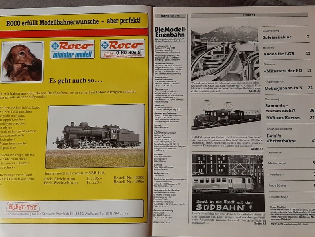 Riviste & Magazine: Zeitschrift, Die Modell Eisenbahn 1986 – Usato da Lohn-Ammannsegg venduto da schwerti53 2