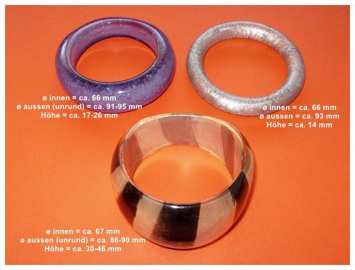 Bracciali & Braccialetti: 3 Armreifen (Modeschmuck) Kunststoff – Usato da Windisch venduto da Vindonissa07