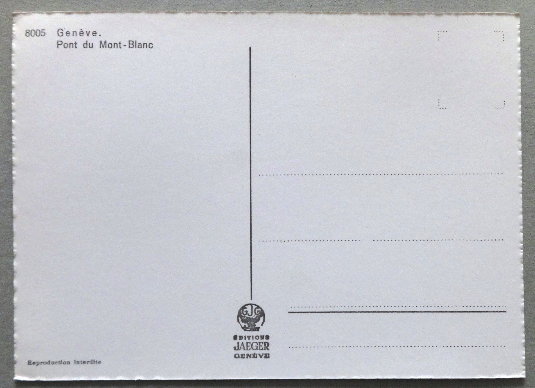 Cartoline postali: Genève - Pont du Mont Blanc – Usato da Fétigny venduto da Billy2miny 1