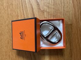 Hermès Gürtelschliesse 32 mm silberfarben mit Box