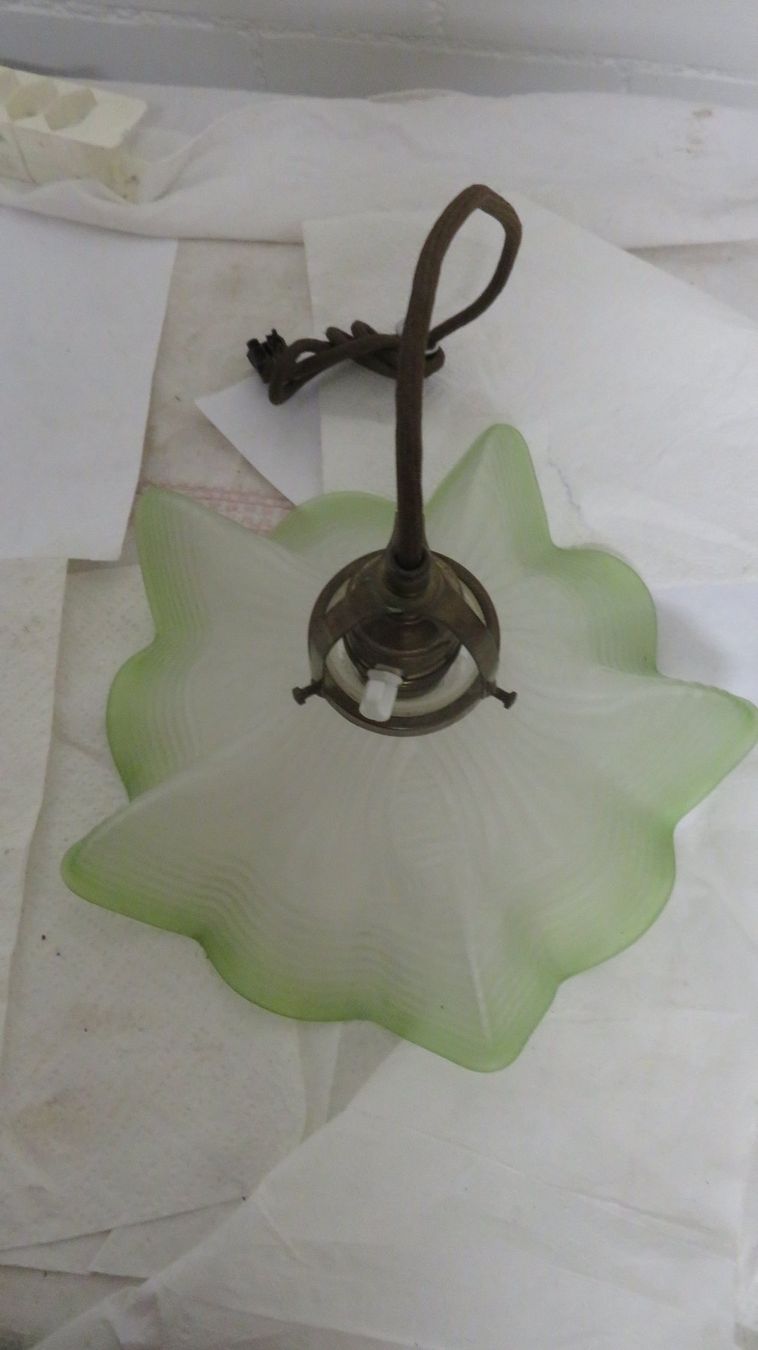 Lampade: Deckenlampe antik mit tollem Lampenschirm – Usato da Wetzikon ZH venduto da morda1954