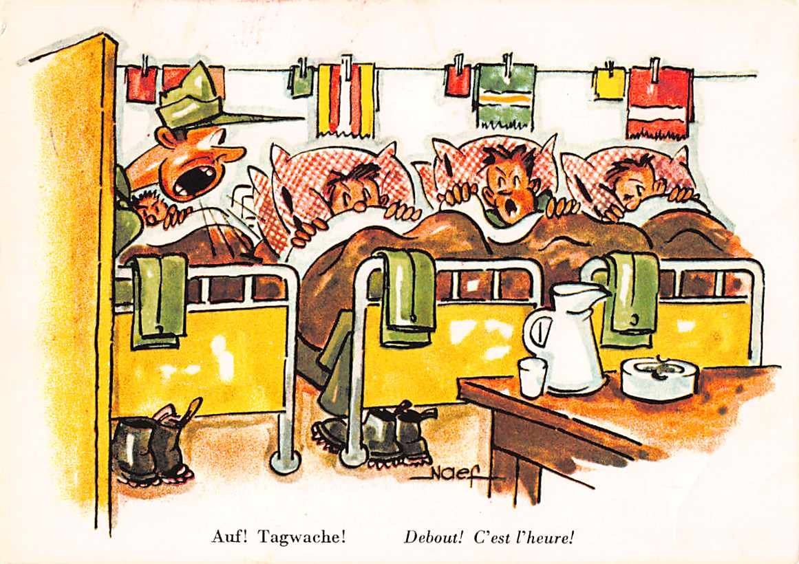 Cartoline postali: 5 MILITÄR-HUMOR-Ansichtskarten mit FELDPOST – Usato da Lufingen venduto da TopAnsichtskarten 4